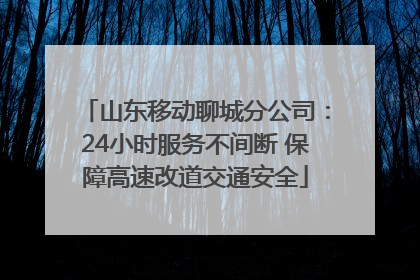 山东移动聊城分公司：24小时服务不间断 保障高速改道交通安全