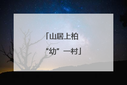 山居上柏 “幼”一村