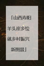 山西寿阳羊头崖乡绘就乡村振兴新图景