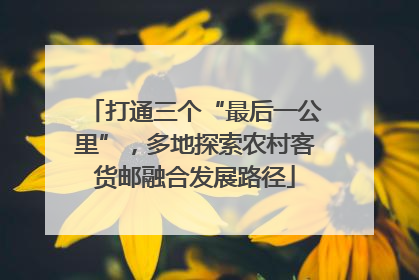 打通三个“最后一公里”，多地探索农村客货邮融合发展路径