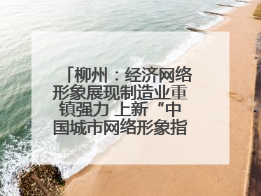 柳州：经济网络形象展现制造业重镇强力 上新“中国城市网络形象指数”报告