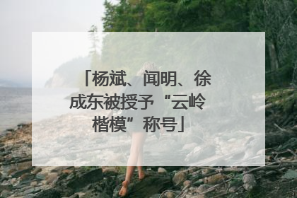 杨斌、闻明、徐成东被授予“云岭楷模”称号
