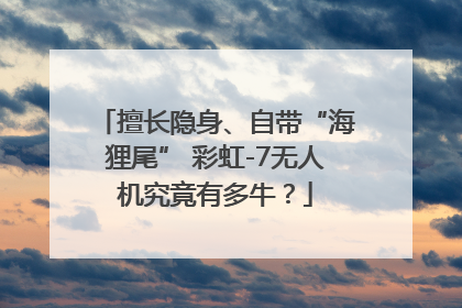 擅长隐身、自带“海狸尾” 彩虹-7无人机究竟有多牛？