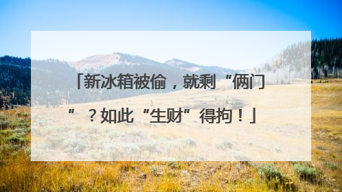 新冰箱被偷，就剩“俩门”？如此“生财”得拘！