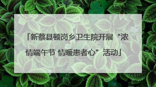 新蔡县顿岗乡卫生院开展“浓情端午节 情暖患者心”活动