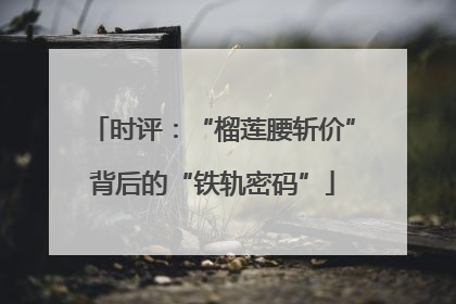 时评：“榴莲腰斩价”背后的“铁轨密码”