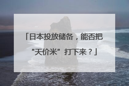 日本投放储备，能否把“天价米”打下来？