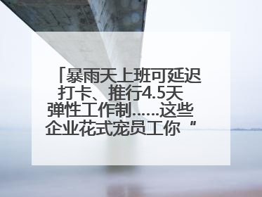 暴雨天上班可延迟打卡、推行4.5天弹性工作制……这些企业花式宠员工你“慕”了吗？