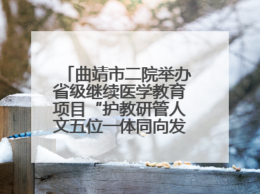 曲靖市二院举办省级继续医学教育项目“护教研管人文五位一体同向发力，助力提升护理效能学习班”