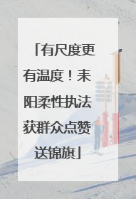 有尺度更有温度！耒阳柔性执法获群众点赞送锦旗