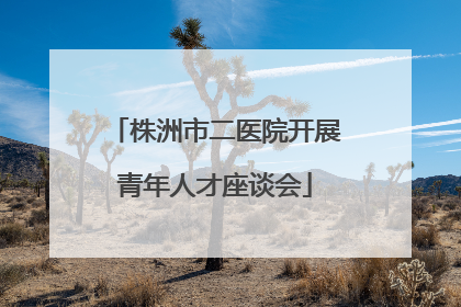 株洲市二医院开展青年人才座谈会