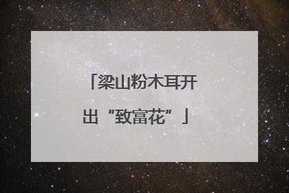 梁山粉木耳开出“致富花”