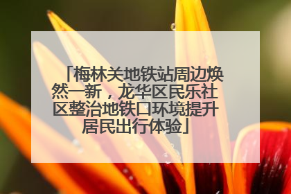 梅林关地铁站周边焕然一新，龙华区民乐社区整治地铁口环境提升居民出行体验