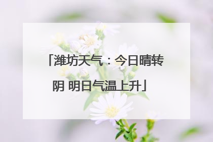 潍坊天气：今日晴转阴 明日气温上升