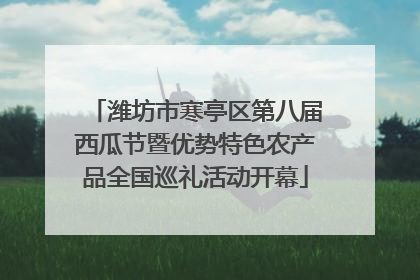 潍坊市寒亭区第八届西瓜节暨优势特色农产品全国巡礼活动开幕