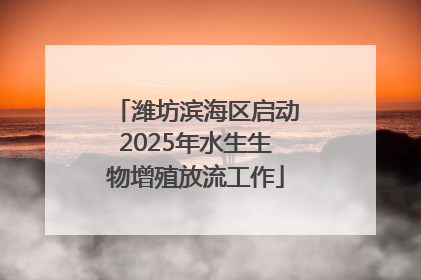 潍坊滨海区启动2025年水生生物增殖放流工作