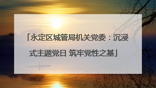 永定区城管局机关党委：沉浸式主题党日 筑牢党性之基
