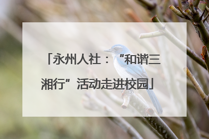 永州人社：“和谐三湘行”活动走进校园