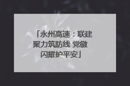 永州高速：联建聚力筑防线 党徽闪耀护平安