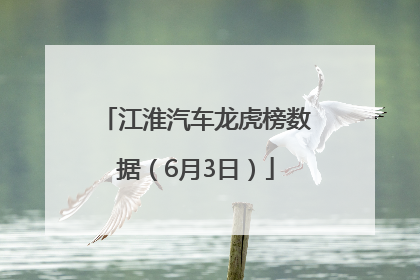 江淮汽车龙虎榜数据（6月3日）