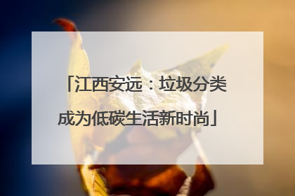 江西安远：垃圾分类成为低碳生活新时尚