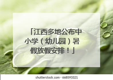 江西多地公布中小学（幼儿园）暑假放假安排！