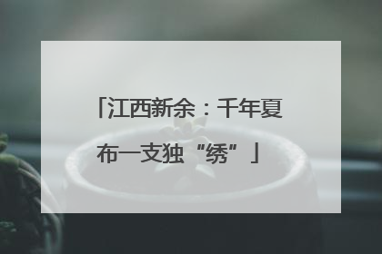江西新余：千年夏布一支独“绣”