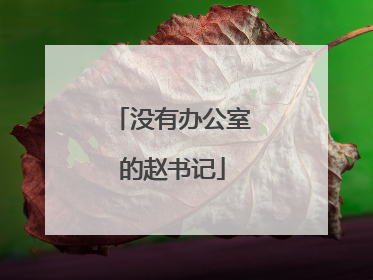 没有办公室的赵书记