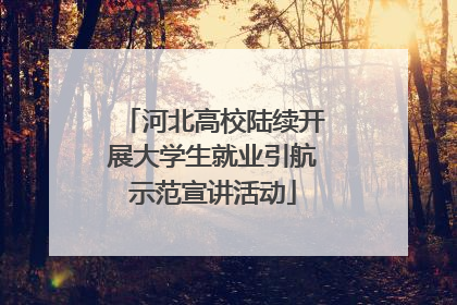 河北高校陆续开展大学生就业引航示范宣讲活动