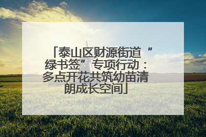 泰山区财源街道“绿书签”专项行动：多点开花共筑幼苗清朗成长空间