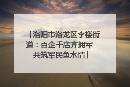 洛阳市洛龙区李楼街道：百企千店齐拥军 共筑军民鱼水情