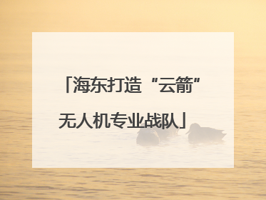 海东打造“云箭”无人机专业战队
