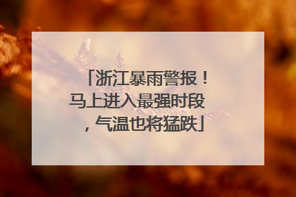 浙江暴雨警报！马上进入最强时段，气温也将猛跌