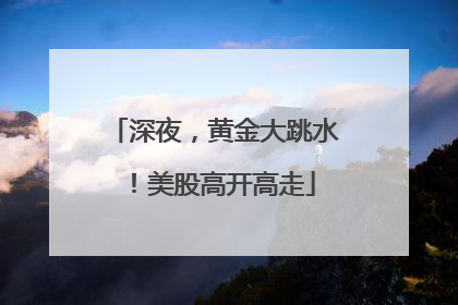 深夜，黄金大跳水！美股高开高走