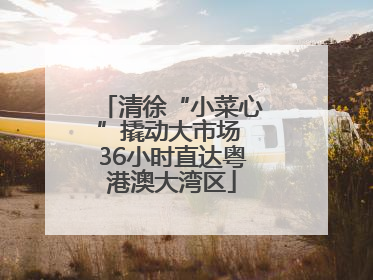 清徐“小菜心”撬动大市场 36小时直达粤港澳大湾区