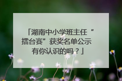 湖南中小学班主任“擂台赛”获奖名单公示 有你认识的吗？