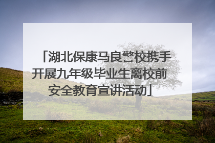 湖北保康马良警校携手开展九年级毕业生离校前安全教育宣讲活动