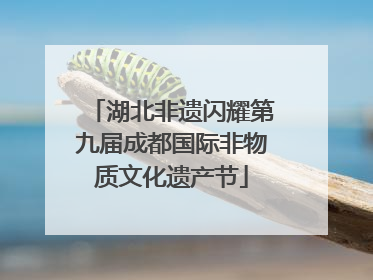 湖北非遗闪耀第九届成都国际非物质文化遗产节