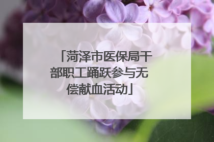 菏泽市医保局干部职工踊跃参与无偿献血活动