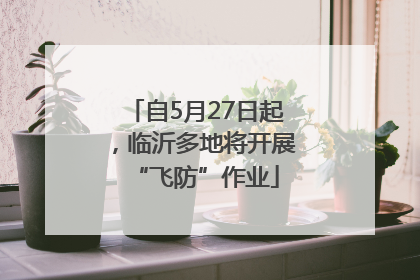 自5月27日起，临沂多地将开展“飞防”作业