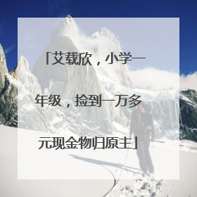 艾载欣，小学一年级，捡到一万多元现金物归原主