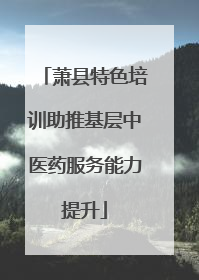 萧县特色培训助推基层中医药服务能力提升