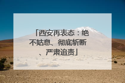 西安再表态：绝不姑息、彻底斩断、严肃追责