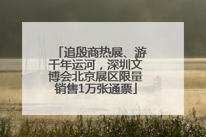 追殷商热展、游千年运河，深圳文博会北京展区限量销售1万张通票