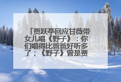 贾跃亭回应甘薇带女儿唱《野子》：你们唱得比爸爸好听多了；《野子》曾是贾跃亭“代表作”