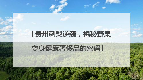 贵州刺梨逆袭，揭秘野果变身健康奢侈品的密码