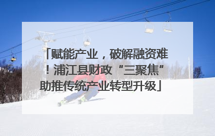 赋能产业，破解融资难！浦江县财政“三聚焦”助推传统产业转型升级