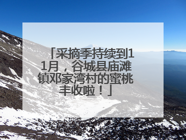 采摘季持续到11月，谷城县庙滩镇邓家湾村的蜜桃丰收啦！