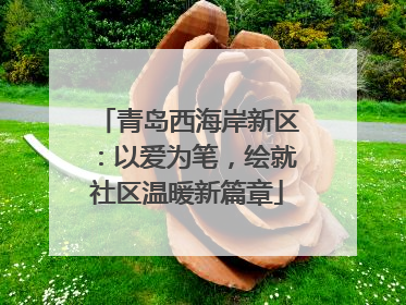青岛西海岸新区：以爱为笔，绘就社区温暖新篇章