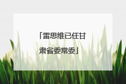 雷思维已任甘肃省委常委